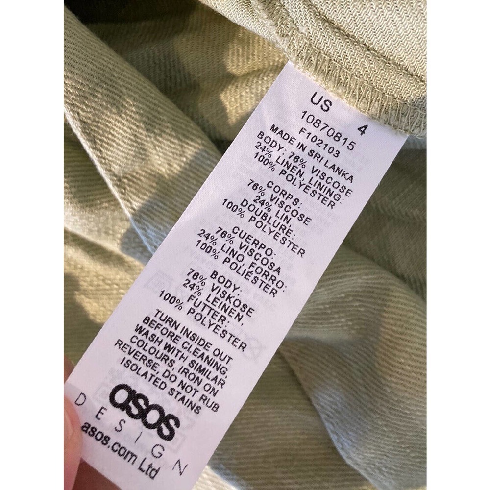 New Asos Design Button Front Linen Blazer Jacket … - image 4